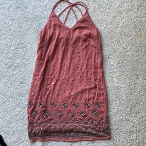 White House black market coral beaded dress size XS New with tags!